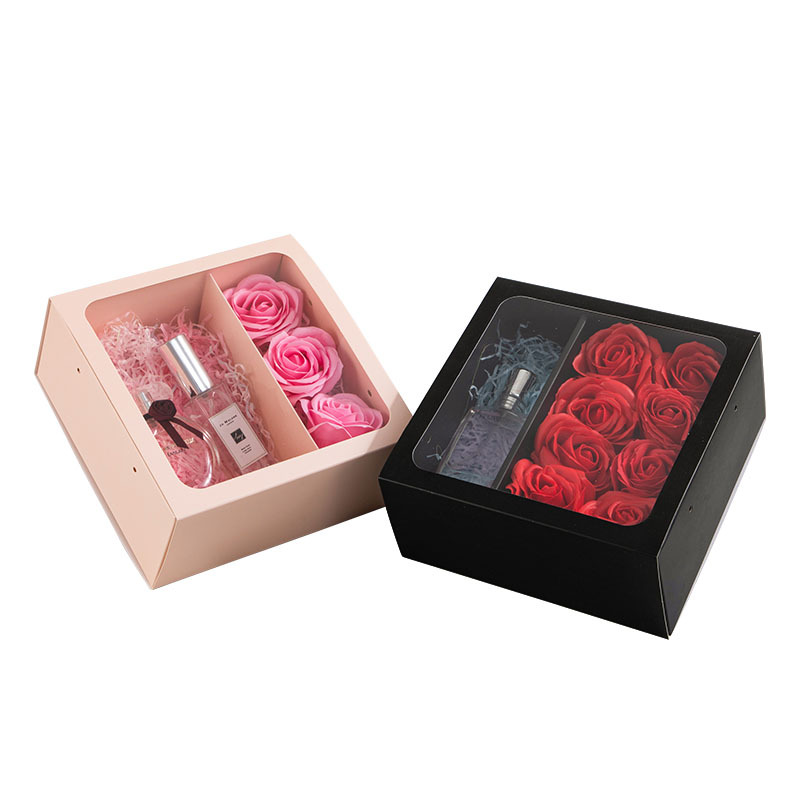 Pull-out διαφανές κιβώτιο λουλουδιών φορητό πτυσσόμενο δώρο τριαντάφυλλο δώρο κουτί δώρο συσκευασία μαύρη σκόνη προμηθεύει χαρτοκιβώτιο